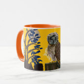 Mug Hibou folklorique sur souche d'arbre (Devant gauche)
