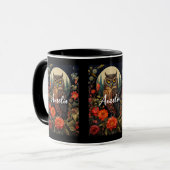 Mug Hibou la nuit avec une pleine lune (Devant gauche)