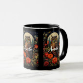 Mug Hibou la nuit avec une pleine lune (Devant droit)