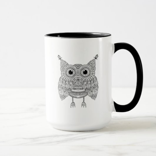 Mug Hibou mignon de griffonnage (Droite)