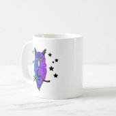 Mug Hibou païen psychédélique bleu (Devant gauche)