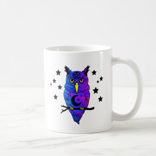 Mug Hibou païen psychédélique bleu (Droite)