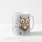 Mug Hibou Patchwork dans une Forêt Fantaisiste (Devant droit)
