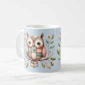 Mug Hibou Patchwork dans une Forêt Fantaisiste (Devant gauche)