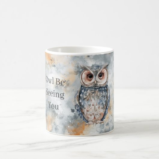 Mug Hibou Péché Bleu À Bientôt (Centre)