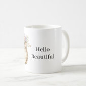 Mug Hibou portant des fleurs (Devant droit)