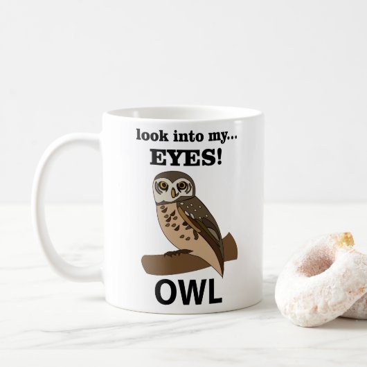 Mug Hibou Regarde Dans Mes Yeux Hibou (Avec donut)
