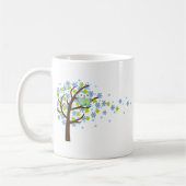 Mug Hibou venteux bleu d'arbre (Gauche)