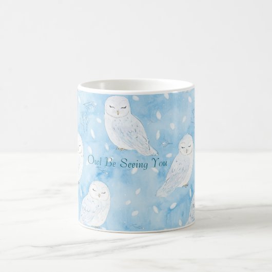 Mug Hiboux Bleus Blancs (Centre)