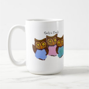 Mug Hiboux dans des serviettes de bain Dessin animé mi