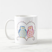 Mug Hiboux mignons dans le bleu Clipart de rose de (Gauche)