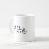 Mug hiboux mignons sur la bicyclette tandem (Devant gauche)