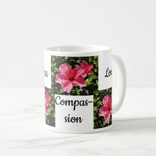 Mug - Hibuscus et signification de Aloha (Devant droit)