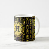 Mug Hiéroglyphes antiques égyptiens d'or de monogramme (Devant droit)