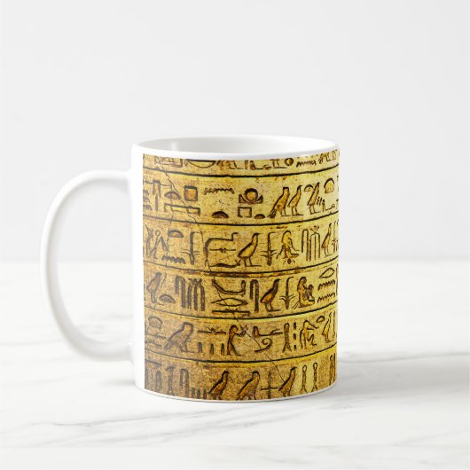 Mug Hiéroglyphes égyptiens anciens Jaune (Gauche)