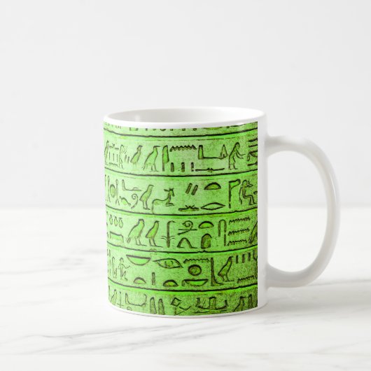 Mug Hiéroglyphes égyptiens anciens Vert (Droite)