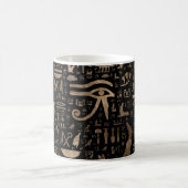 Mug Hiéroglyphes égyptiens antiques - noir et or (Centre)
