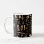 Mug Hiéroglyphes égyptiens antiques - noir et or (Gauche)