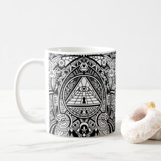 Mug Hiéroglyphes égyptiens - Motif Cool (Avec donut)