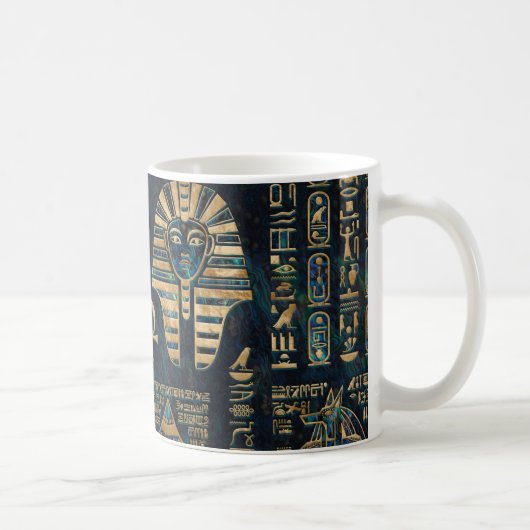 Mug Hiéroglyphes et divinités égyptiens - ormeau et or (Droite)