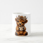 Mug Highland Cow Coffee Wrap: Leopard Bow — Personaliz (Centre)