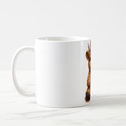 Mug Highland Cow Coffee Wrap: Leopard Bow — Personaliz (Gauche)