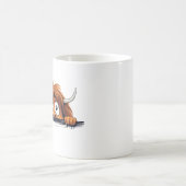 Mug Highland Cow Peeking mignonne adorable animal drôl (Centre)