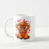 Mug Highland Cow Valentines Day Funny Hearts Valentine (Gauche)