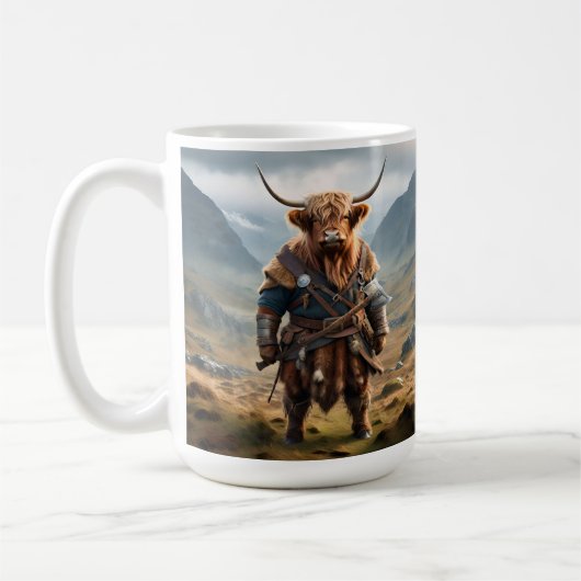 Mug Highland Cow Viking, (Gauche)