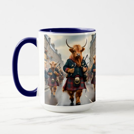 Mug Highland Harmony : Bagpipe Highland Cow Band (Gauche)