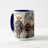 Mug Highland Harmony : Bagpipe Highland Cow Band (Devant gauche)