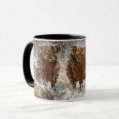 Mug Highland Soul: Whimsical Snowy Cows Vintage (Devant gauche)