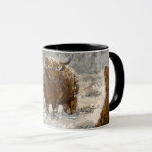 Mug Highland Soul: Whimsical Snowy Cows Vintage (Devant droit)