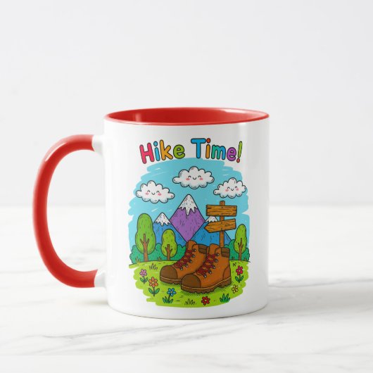 Mug Hike Time Kids Crayon Adventure Art (Gauche)