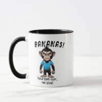 Hilarious Banana Hold up Funny Ape Monkey Graphic