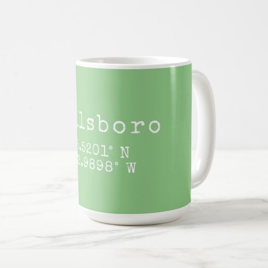 Mug Hillsboro Oregon Latitude Longitude (Devant droit)