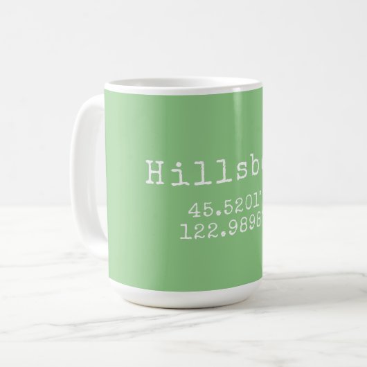 Mug Hillsboro Oregon Latitude Longitude (Devant gauche)