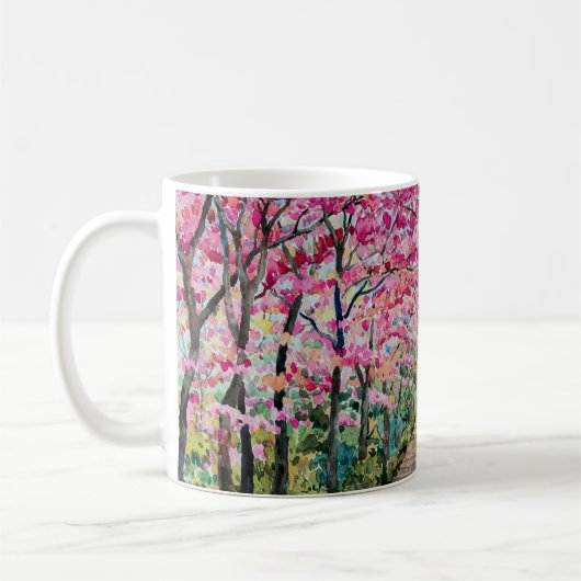 Mug Himalaya Cherry Roadside Aquarelle Paysage (Gauche)