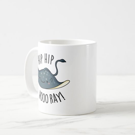 Mug Hip Hip Hoo-ray Drôle Sting Ray Pun (Devant gauche)