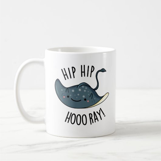 Mug Hip Hip Hoo-ray Drôle Sting Ray Pun (Gauche)