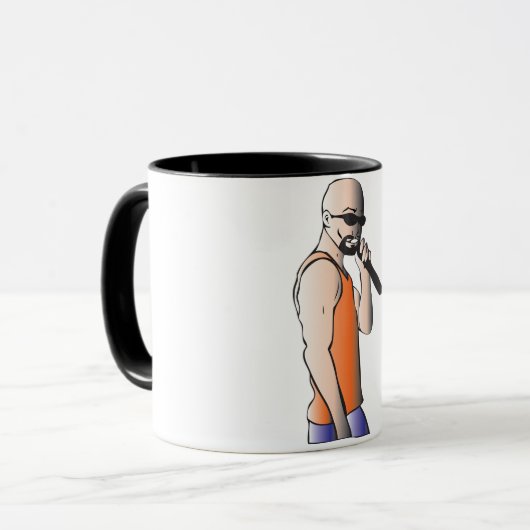 Mug Hip hop cool Bald Guy Singer avec microphone (Devant gauche)