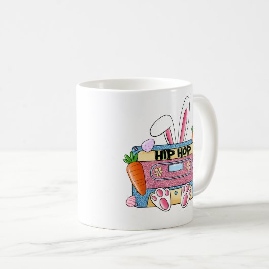 Mug Hip-Hop Lapin de Pâques Mixtape - Cassette Rétro (Devant droit)