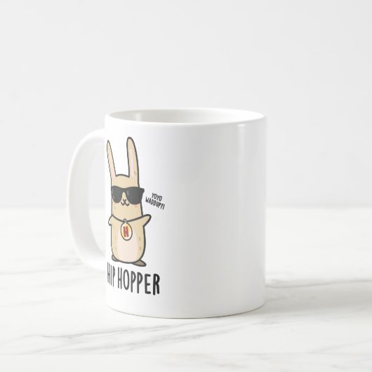 Mug Hip Hopper Funny Bunny Rabbit Pun (Devant gauche)