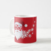 Mug Hip Santa Claus Papercut sur Red Christmas (Devant gauche)