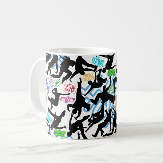 Mug HipHop 50. Motif de danse (Devant gauche)