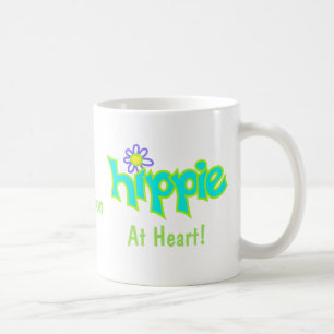 Mug Hippie au coeur Turquoise Art Nom Personnalisé