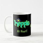 Mug Hippie au coeur Turquoise Art Nom Personnalisé (Gauche)