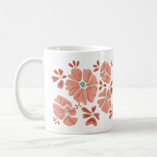 Mug Hippie Blooms : Artwork Abstrait Red Flower Power