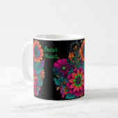 Mug Hippie Boho Flower Power Personnalisé (Devant gauche)
