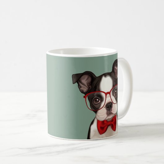 Mug Hippie Boston Terrier (Devant droit)